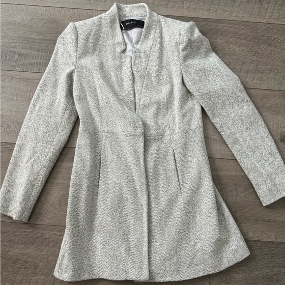Zara light gray herringbone jacket Small - Picture 1 of 6